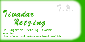 tivadar metzing business card